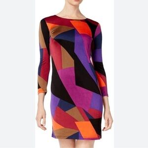 Trina Turk Long Sleeve Dress in Vibrant Hues